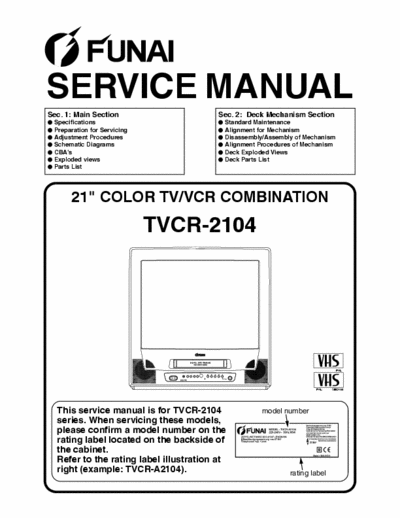 FUNAI Combi TVCR-2104 21